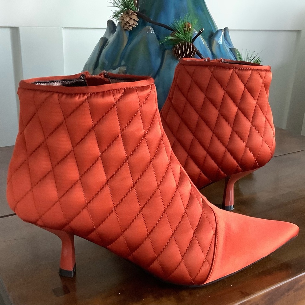 Jeffrey Campbell Quilted Orange Heeled Boots